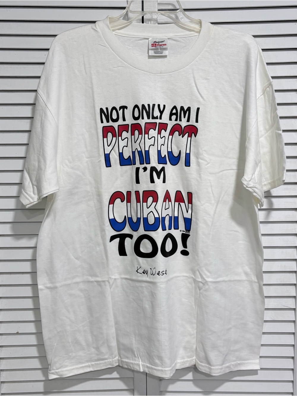Vintage 1994 Stedman by Hanes "Not Only Am I Perfect I'm Cuban Too Tshirt Size L